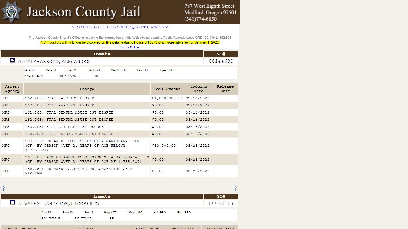 Index [inmate.jacksoncountyor.gov]