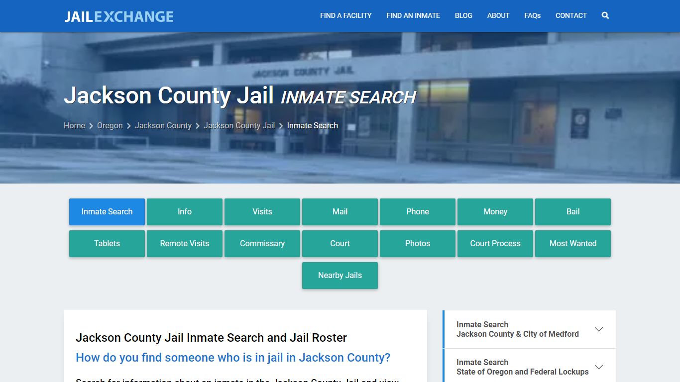 Inmate Search: Roster & Mugshots - Jackson County Jail, OR