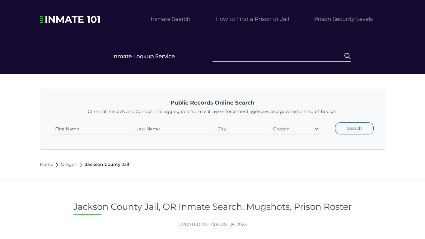 Jackson County Jail, OR Inmate Search, Mugshots, Prison Roster